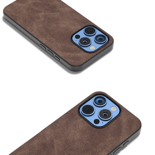 For iPhone 16 Pro Max Black Frame PU Leather Full Coverage Phone Case(Coffee) by buy2fix