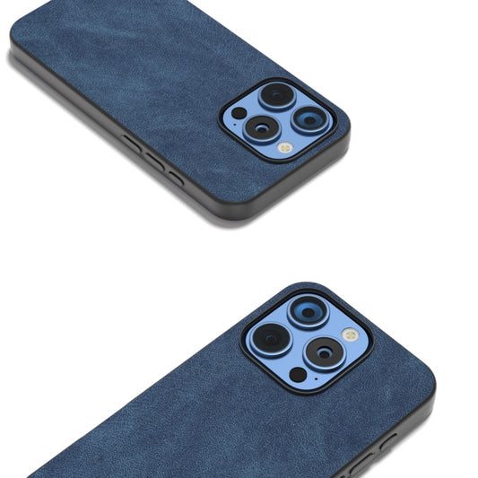 For iPhone 16 Pro Max Black Frame PU Leather Full Coverage Phone Case(Blue) by buy2fix