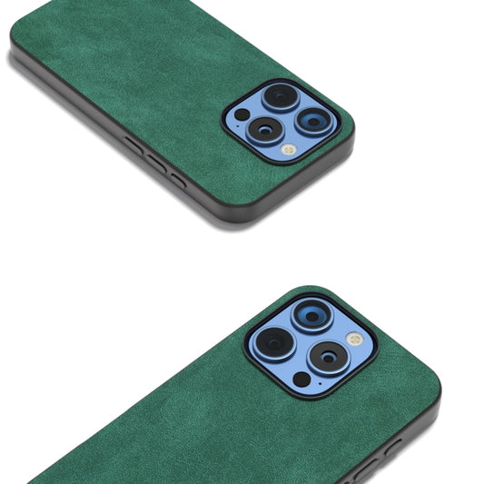 For iPhone 16 Pro Max Black Frame PU Leather Full Coverage Phone Case(Green) by buy2fix