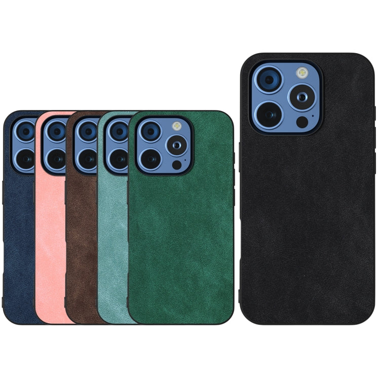 For iPhone 16 Pro Max Black Frame PU Leather Full Coverage Phone Case(Light Blue) by buy2fix