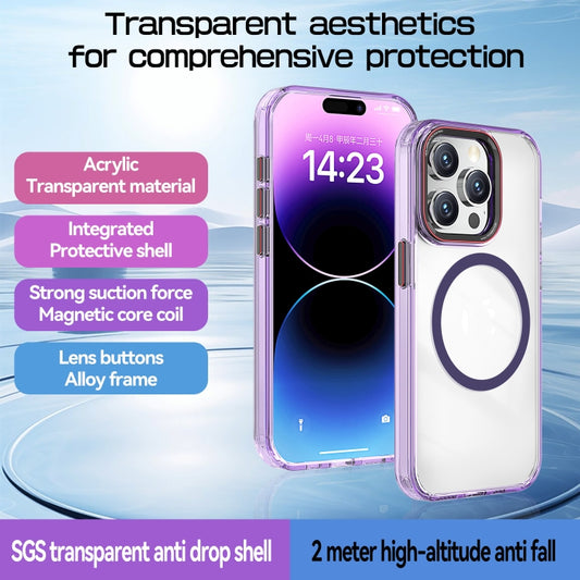 For iPhone 15 Plus Crystal TPU Hybrid PC MagSafe Phone Case(Transparent Black) by buy2fix