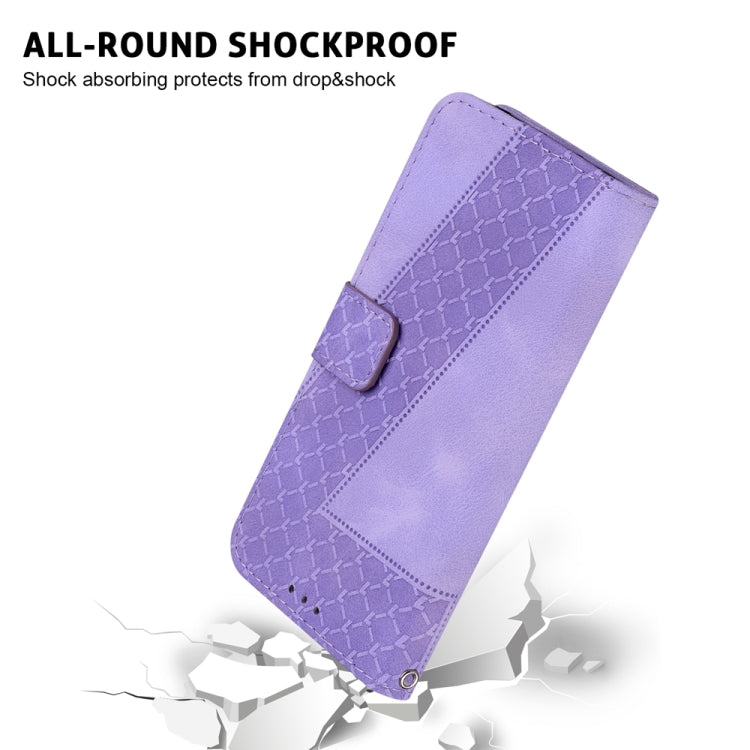 For Samsung Galaxy S25 5G Seven-shaped Embossed Leather Phone Case(Purple) by buy2fix