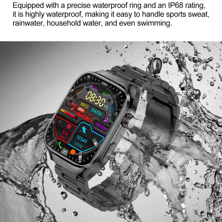 TK16 2.04 inch LCD Screen Leather Strap Smart Watch Supports Health Monitoring(Black) by buy2fix