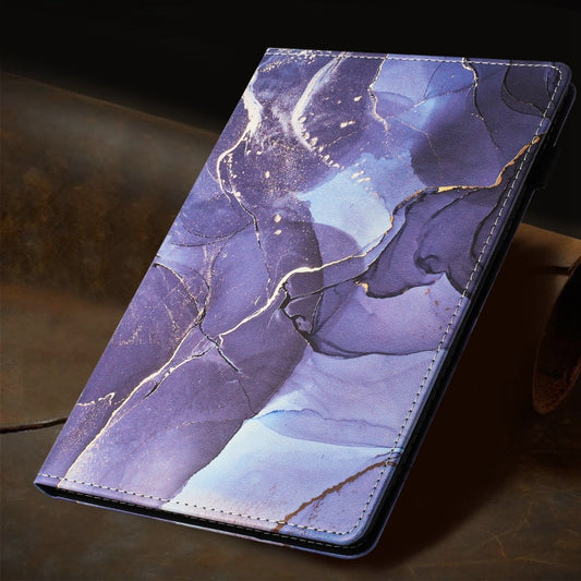 For Lenovo Tab M11/ Xiaoxin Pad 11 2024 Marble Litchi Leather Smart Tablet Case(Grey) by buy2fix