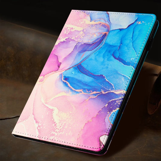 For Lenovo Tab M11/ Xiaoxin Pad 11 2024 Marble Litchi Leather Smart Tablet Case(Pink Blue) by buy2fix