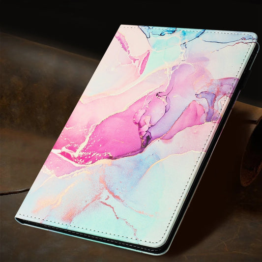For Lenovo Tab M11/ Xiaoxin Pad 11 2024 Marble Litchi Leather Smart Tablet Case(Pink) by buy2fix