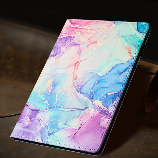 For Lenovo Tab M11/ Xiaoxin Pad 11 2024 Marble Litchi Leather Smart Tablet Case(Purple Blue) by buy2fix