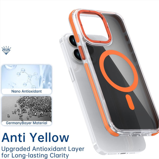 For iPhone 16 Pro Max Magsafe Dual-Color Transparent Black Full Coverage Phone Case(Black) by buy2fix