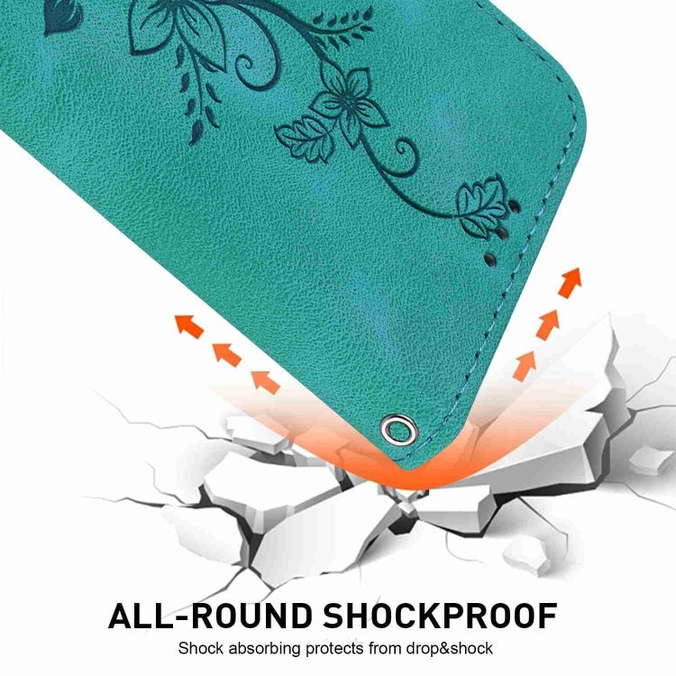 For Samsung Galaxy S25 5G Lily Embossed Leather Phone Case(Green) by buy2fix