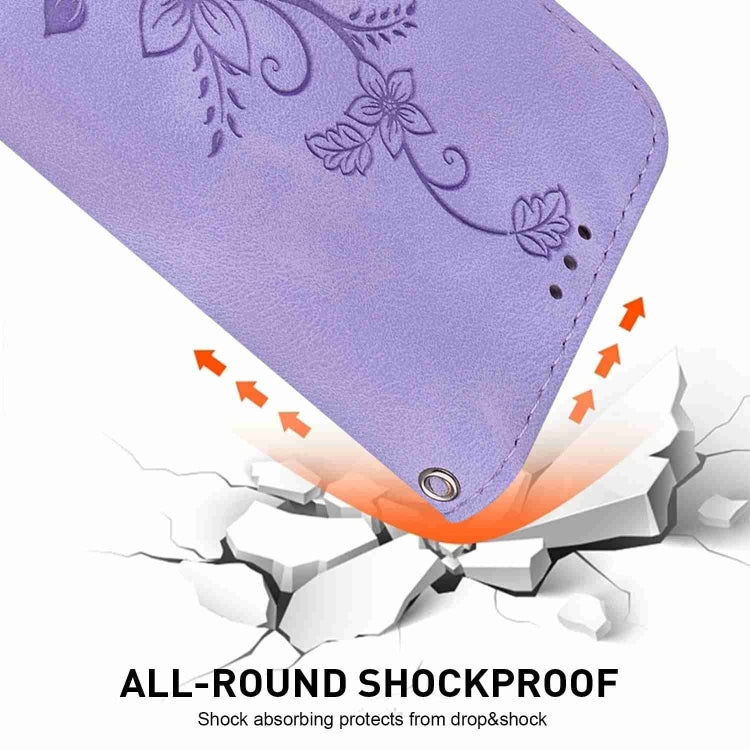 For Samsung Galaxy S25 Ultra 5G Lily Embossed Leather Phone Case(Purple) by buy2fix