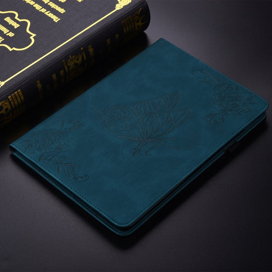 For Huawei MatePad SE 11 2024 Butterfly Flower Embossed Leather Tablet Case(Blue) by buy2fix
