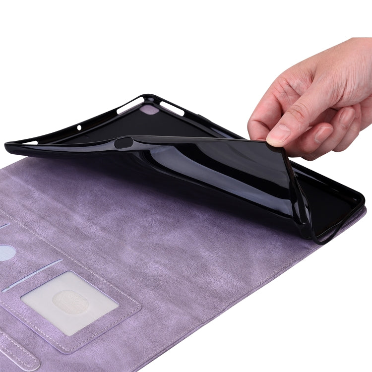 For Huawei MatePad SE 11 2024 Butterfly Flower Embossed Leather Tablet Case(Purple) by buy2fix