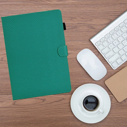 For iPad Pro 11 2022 / 2022 Solid Color Fiber Texture Smart Tablet Leather Case(Lake Green) - iPad Pro 11 (2022/2021) Cases by buy2fix | Online Shopping UK | buy2fix