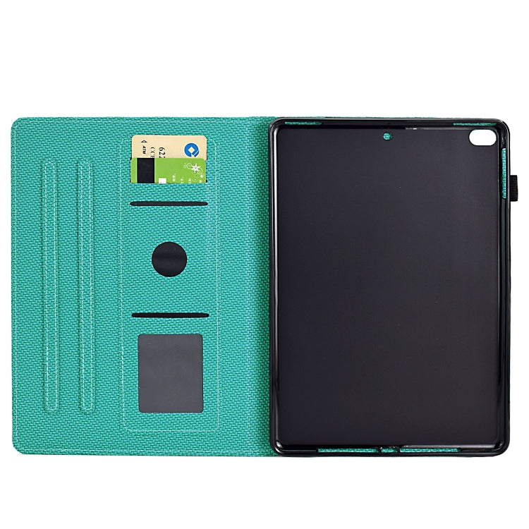 For iPad Air 10.5 2019 Solid Color Fiber Texture Smart Tablet Leather Case(Lake Green) - iPad Air (2019) Cases by buy2fix | Online Shopping UK | buy2fix