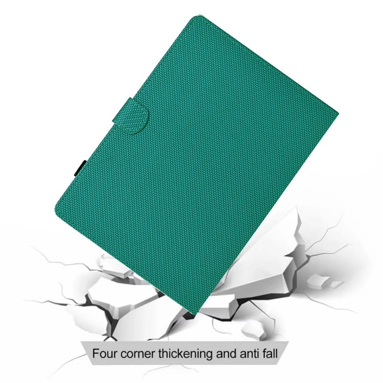 For Samsung Galaxy Tab S7 / S8 Solid Color Fiber Texture Smart Tablet Leather Case(Lake Green) by buy2fix