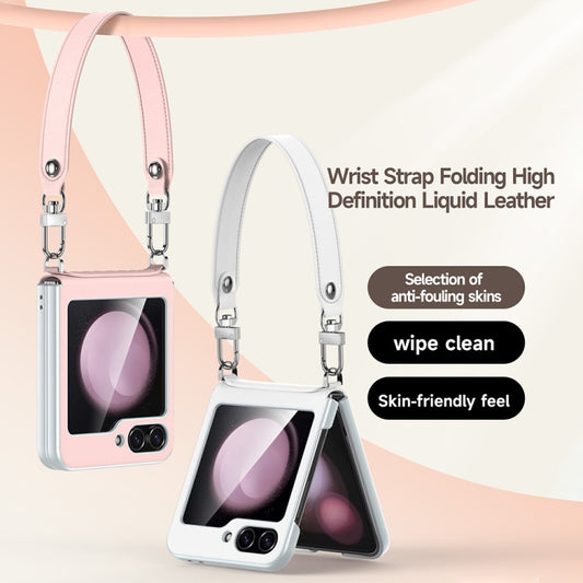 For Samsung Galaxy Z Flip6 / Flip7 FE SULADA Skin Feel Liquid Leather Phone Case with Strap(Pink) - Galaxy Z Flip6 5G Cases by SULADA | Online Shopping UK | buy2fix