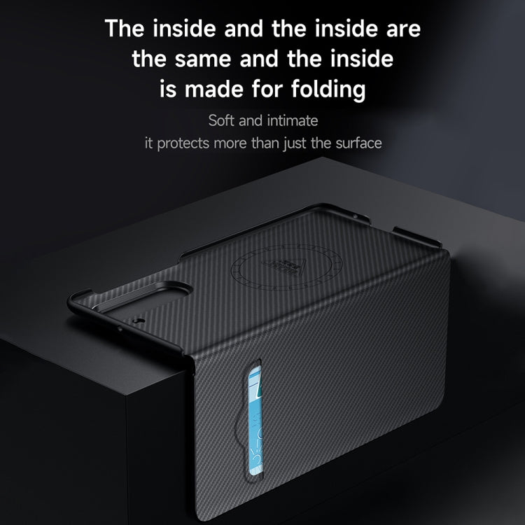 For Samsung Galaxy Z Fold4 SULADA Kevlar 600D Texture Smart Window Leather Phone Case(Blue) - Galaxy Z Fold4 5G Cases by SULADA | Online Shopping UK | buy2fix