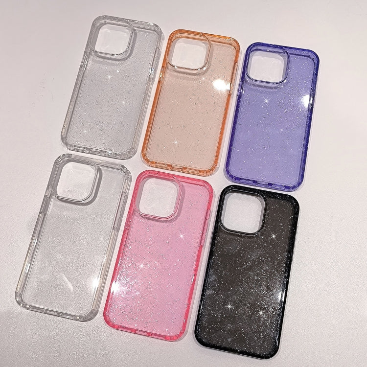 For iPhone 16 Pro Glitter Powder TPU Hybrid PC Phone Case(Pink) by buy2fix