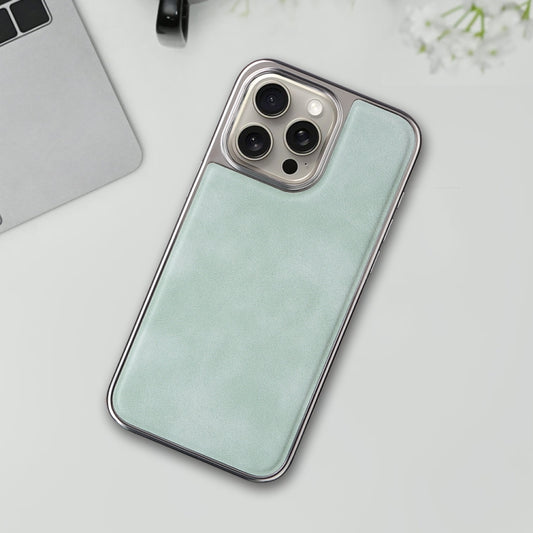 For iPhone 15 Electroplated Side PU Hybrid TPU MagSafe Phone Case(Green) by buy2fix