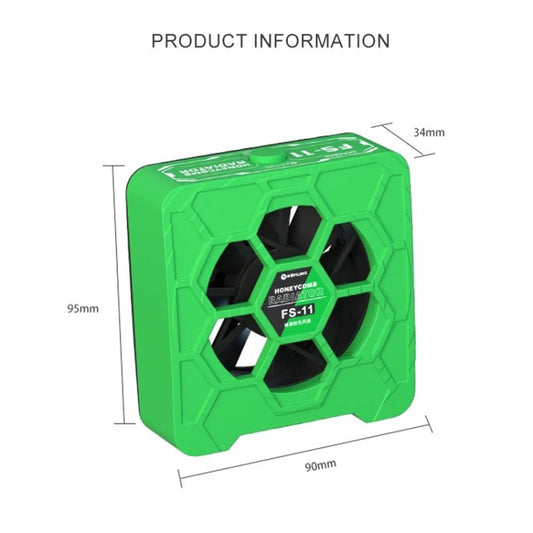 Mijing FS-11 Cooling + UV Curing + Smoke Extraction Honeycomb Radiating Fan(Green) by MIJING