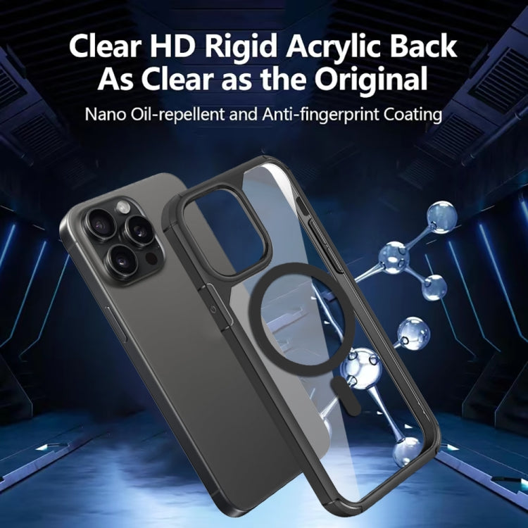 For iPhone 15 MagSafe Acrylic Hybrid TPU Phone Case(Black) by buy2fix