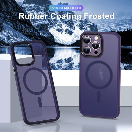 For iPhone 14 Pro MagSafe Magnetic Skin Feel Frosted Phone Case(Dark Purple) by buy2fix
