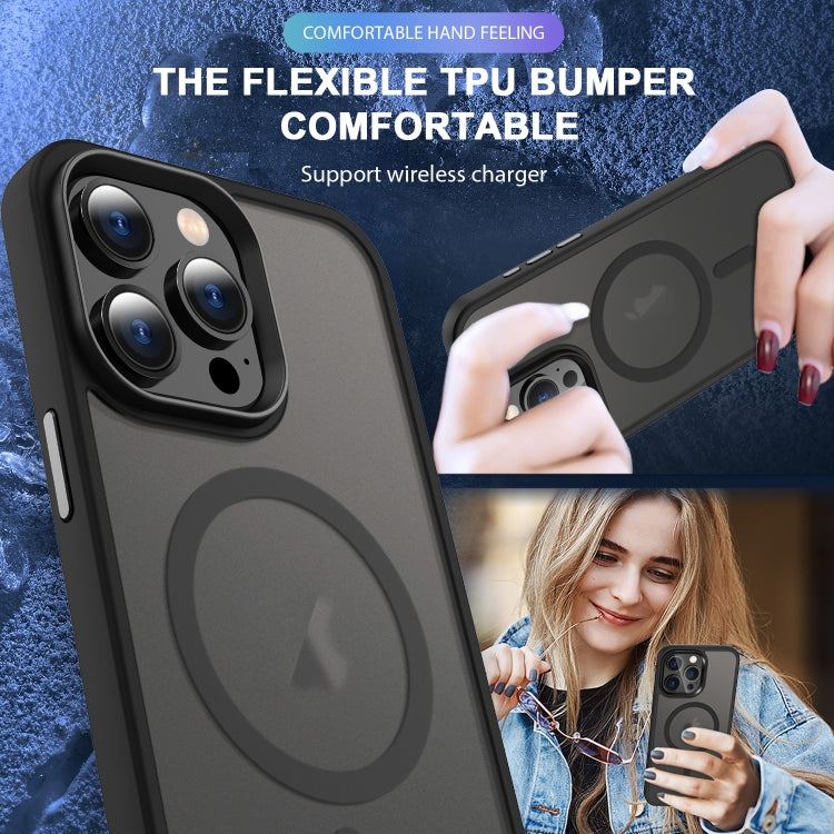 For iPhone 15 MagSafe Magnetic Skin Feel Frosted Phone Case(Black) by buy2fix