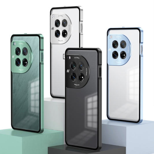 For OnePlus 13 Snap Buckle Single-sided Metal Frame Frosted Phone Case(Silver) by buy2fix