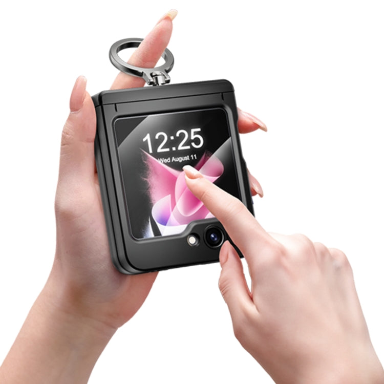 For Samsung Galaxy Z Flip6 / Flip7 FE Integrated Folding Ring Phone Case with Hinge(Black) - Galaxy Z Flip6 5G Cases by buy2fix | Online Shopping UK | buy2fix