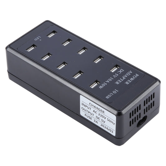 DC 5V 10A 50W 10 USB Multi Port Charger Adapter, Plug:US Plug by buy2fix