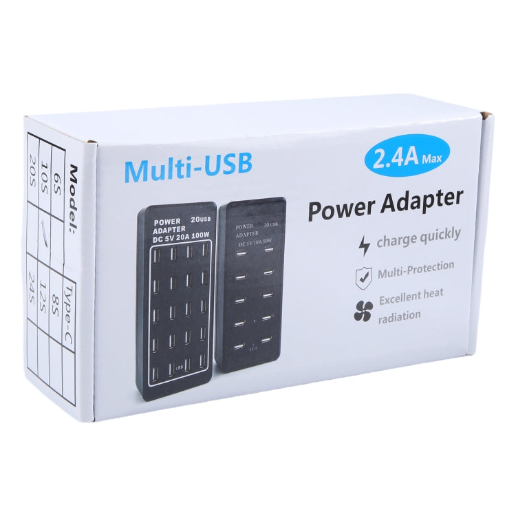 DC 5V 10A 50W 10 USB Multi Port Charger Adapter, Plug:US Plug by buy2fix