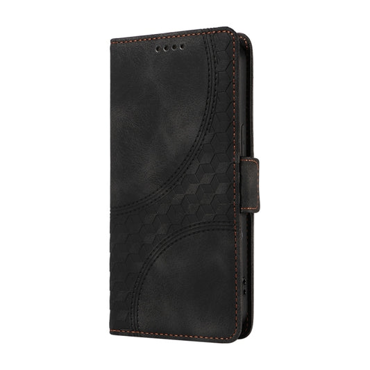For OnePlus 13 Embossed Rhombus Starry Leather Phone Case(Black) by buy2fix