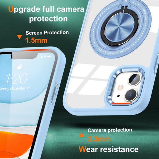 For iPhone 16 Plus Magnetic Rotating Ring Holder Phone Case(Light Blue) by buy2fix