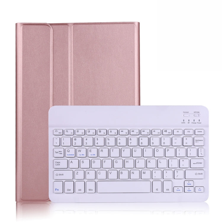 A870 For Samsung Galaxy Tab S7 T870/T875 11 inch Detachable Bluetooth Keyboard Ultrathin Horizontal Flip Leather Tablet Case with Holder & Elastic Band(Rose Gold) by buy2fix