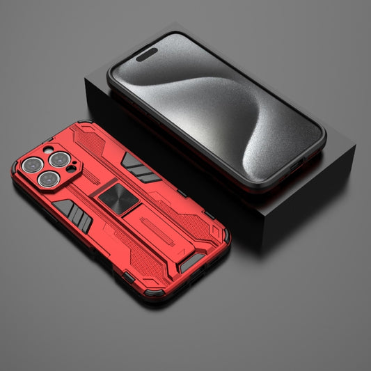 For iPhone 16 Pro Max Supersonic PC + TPU Holder Phone Case(Red) by buy2fix
