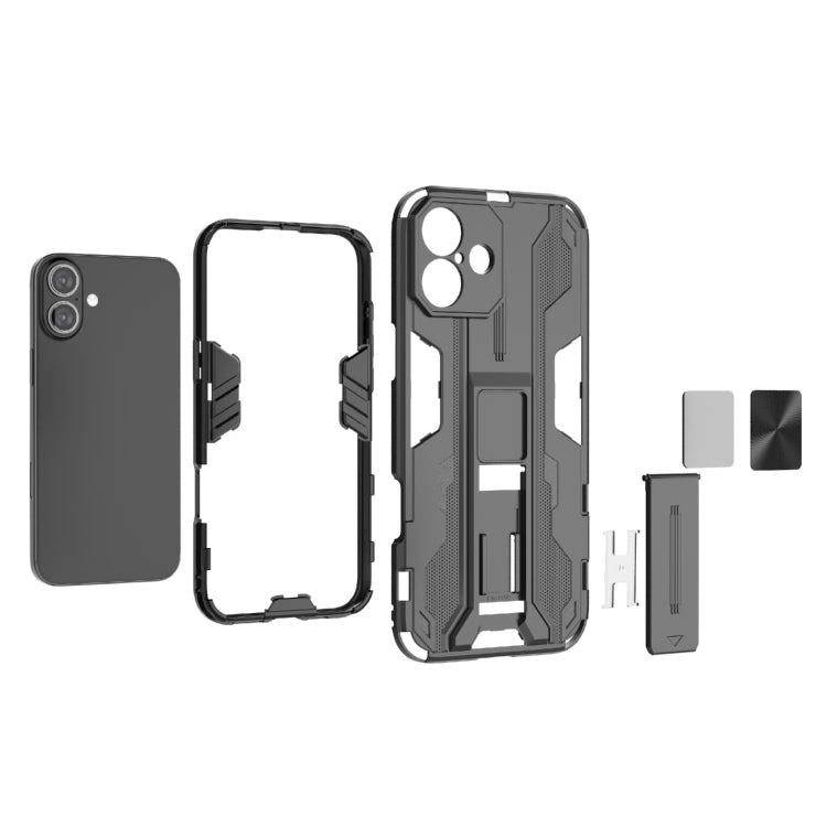 For iPhone 16 Plus Supersonic PC + TPU Holder Phone Case(Red) by buy2fix