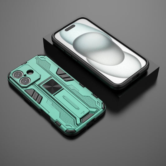 For iPhone 16 Supersonic PC + TPU Holder Phone Case(Green) by buy2fix