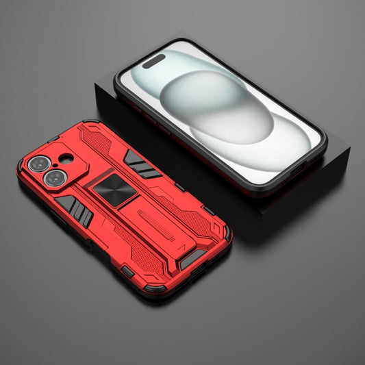 For iPhone 16 Supersonic PC + TPU Holder Phone Case(Red) by buy2fix