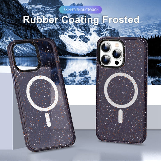 For iPhone 15 Colorful Ink-splash Magsafe PC Hybrid TPU Phone Case(Purple) by buy2fix