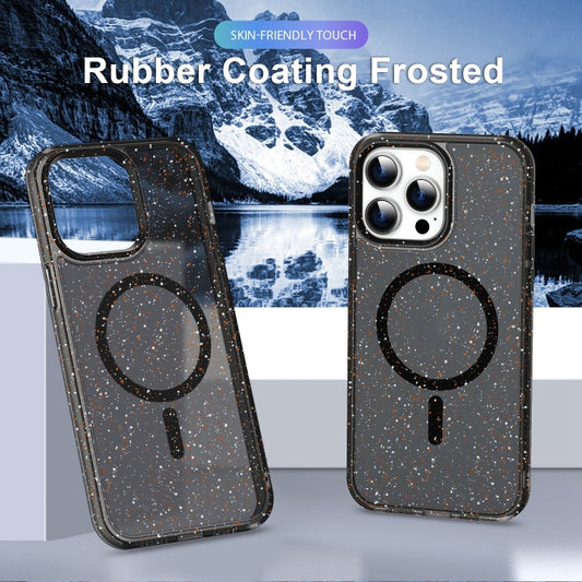 For iPhone 14 Plus Colorful Ink-splash Magsafe PC Hybrid TPU Phone Case(Black) by buy2fix