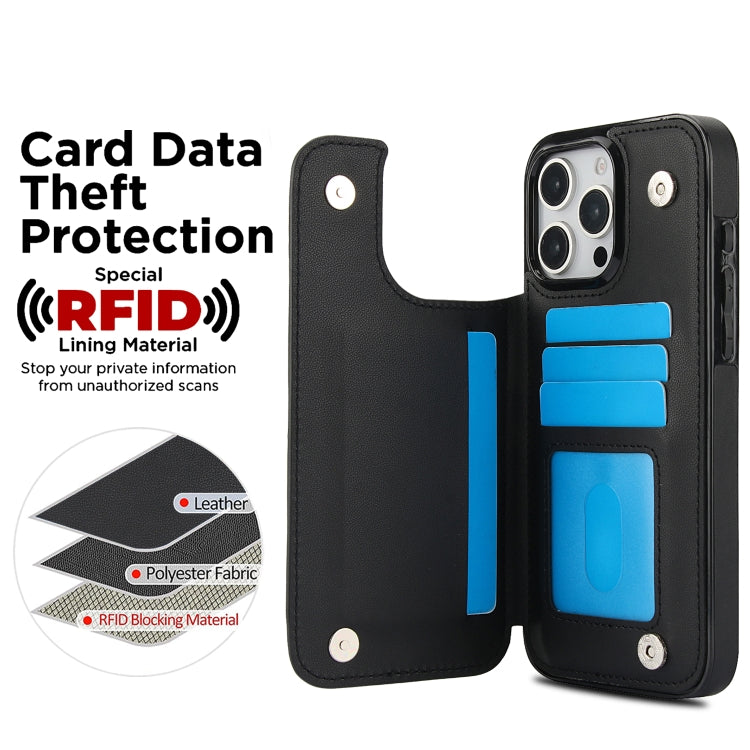 For iPhone 16 Pro Max Double Buckle Rhombic PU Leather Phone Case(Black) by buy2fix