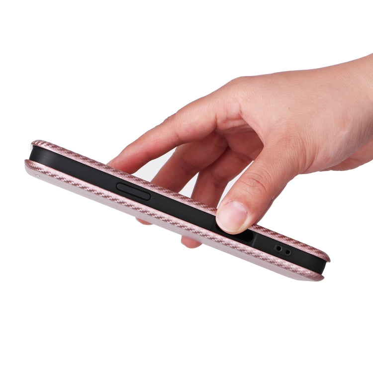 For iPhone 16 Pro Carbon Fiber Texture Flip Leather Phone Case(Pink) by buy2fix