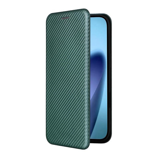 For iPhone Air Carbon Fiber Texture Flip Leather Phone Case(Green) - iPhone Air Cases by buy2fix | Online Shopping UK | buy2fix