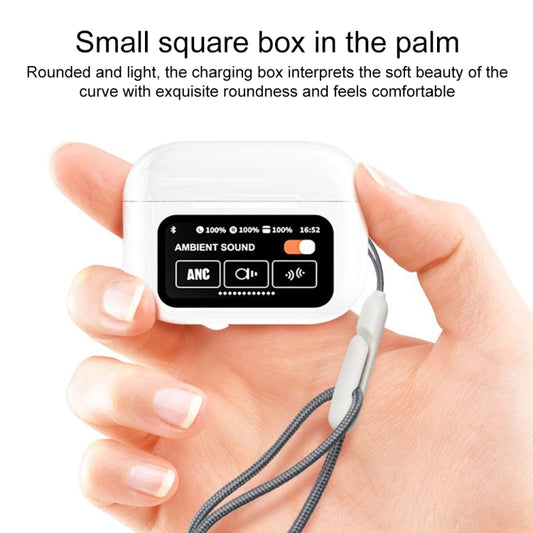 A9 Pro Smart Colorful Touch Screen ANC + ENC Noise Reduction Wireless Bluetooth Earphone(White) - TWS Earphone by buy2fix | Online Shopping UK | buy2fix