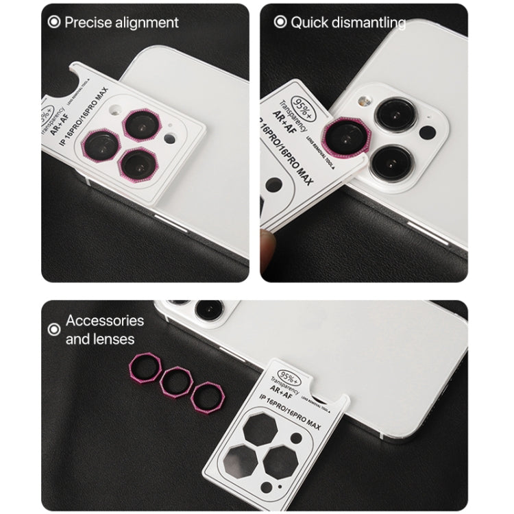 For iPhone 16 Pro / 16 Pro Max HD Lens Protective Film without Diamond(Silver) by buy2fix