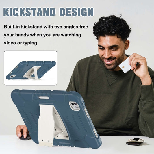 For iPad Pro 11 2025 / 2024 3-Layer Silicone Hybrid PC Tablet Case(Cornflower Blue) by buy2fix