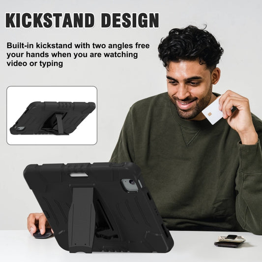 For iPad Air 11 2025 / 2024 3-Layer Silicone Hybrid PC Tablet Case(Black) by buy2fix