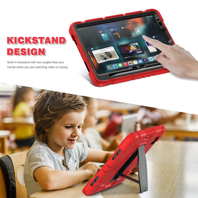 For iPad Air 11 2025 / 2024 3-Layer Silicone Hybrid PC Tablet Case(Red Black) by buy2fix