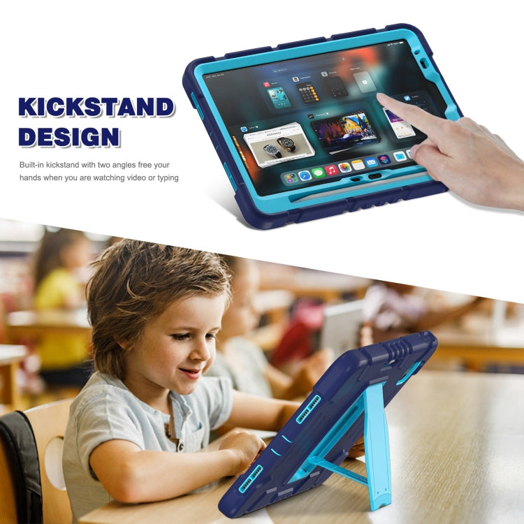 For iPad Air 11 2025 / 2024 3-Layer Silicone Hybrid PC Tablet Case(Navy Blue Blue) by buy2fix