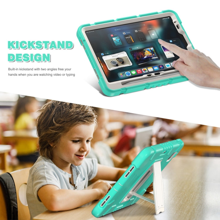For iPad Air 11 2025 / 2024 3-Layer Silicone Hybrid PC Tablet Case(Mint Green) by buy2fix